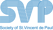 Blue logo of the Society of St. Vincent de Paul, representing charity efforts in Ireland, including charity Christmas cards I
